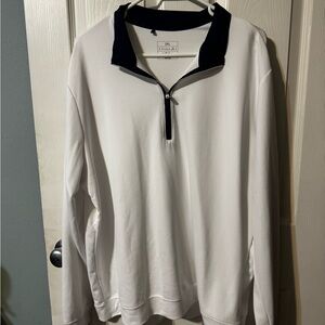 Adidas White and Navy Golf Quarter-Zip, 2XL